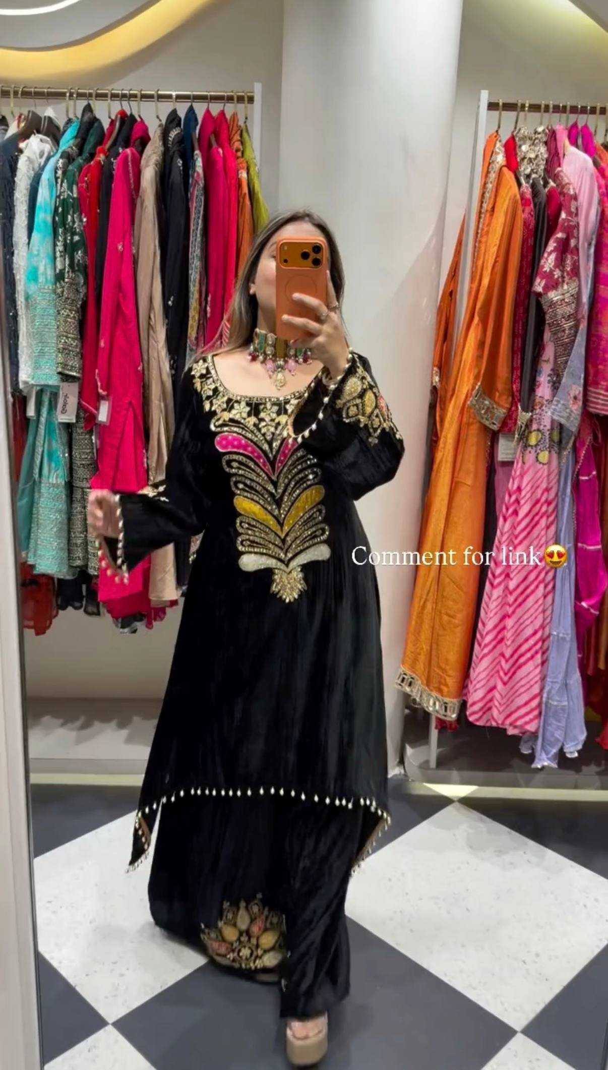 Ynf Velvet RIN215 1149 Kurti Wholesale Fancy Kurti Embroidered Kurtis Full Sleeve Kurti Manufacturer- Kapda Export