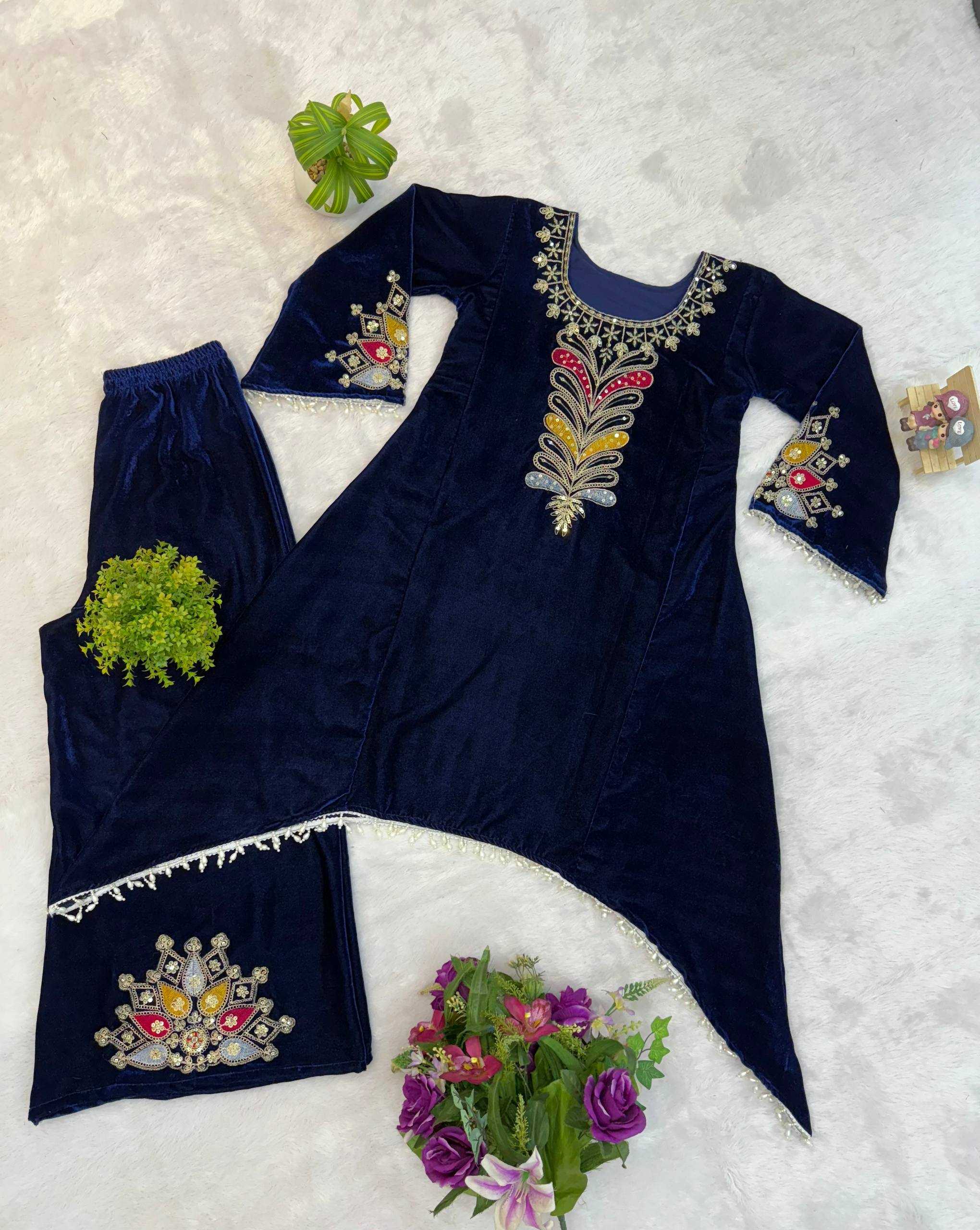 Ynf Velvet RIN215 1149 Kurti Wholesale Fancy Kurti Embroidered Kurtis Full Sleeve Kurti Manufacturer- Kapda Export