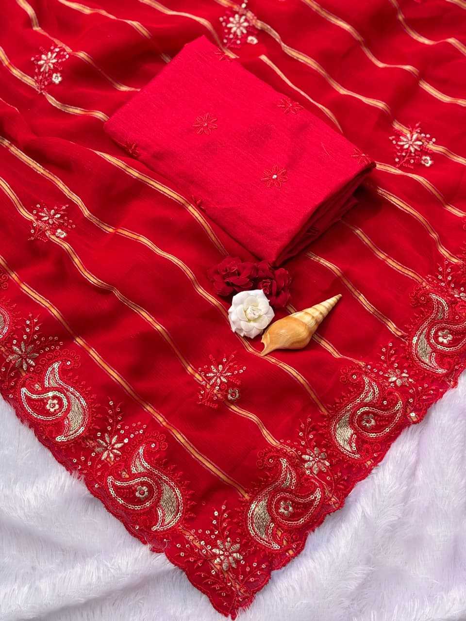 Ynf Viscose KESH584 Sunaina Sarees Wholesale Designer Sarees Party Wear Sarees Red Sarees Manufacturer- Kapda Export