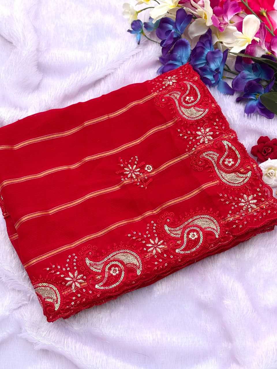 Ynf Viscose KESH584 Sunaina Sarees Wholesale Designer Sarees Party Wear Sarees Red Sarees Manufacturer- Kapda Export