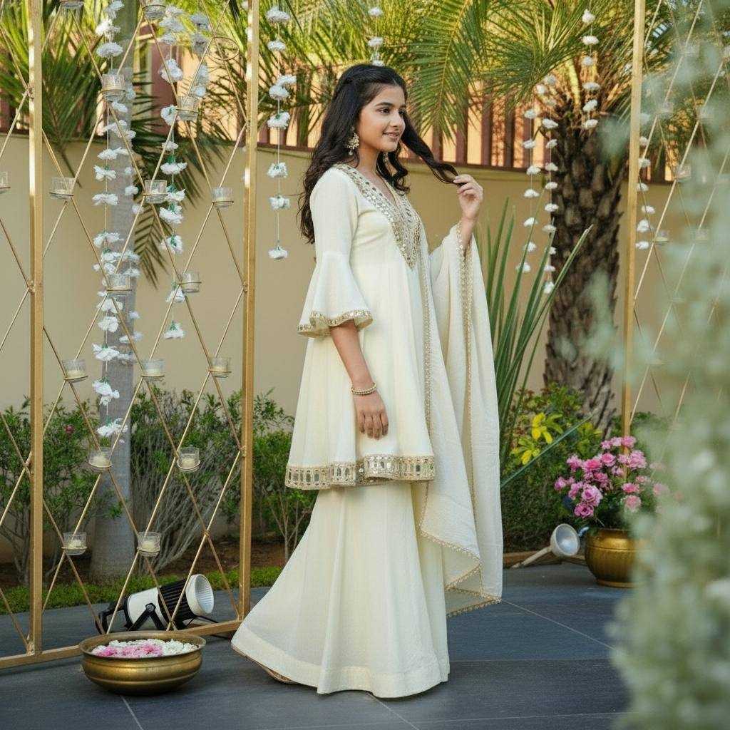 Ynf Zari Silk KESH415 235 Kids Wear Wholesale Girls Kurti Kids Traditional Outfits Kids Festive Wear Manufacturer- Kapda Export