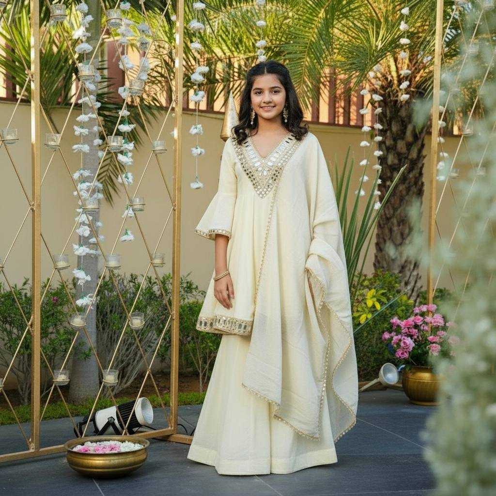 Ynf Zari Silk KESH415 235 Kids Wear Wholesale Girls Kurti Kids Traditional Outfits Kids Festive Wear Manufacturer- Kapda Export