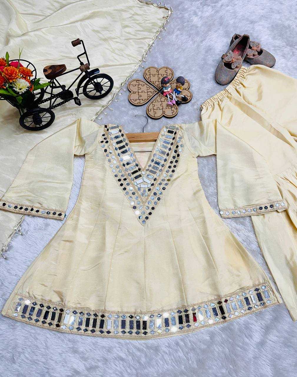 Ynf Zari Silk KESH415 235 Kids Wear Wholesale Girls Kurti Kids Traditional Outfits Kids Festive Wear Manufacturer- Kapda Export