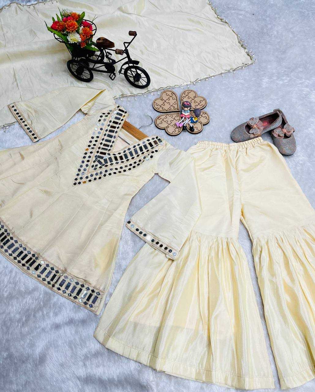 Ynf Zari Silk KESH415 235 Kids Wear Wholesale Girls Kurti Kids Traditional Outfits Kids Festive Wear Manufacturer- Kapda Export