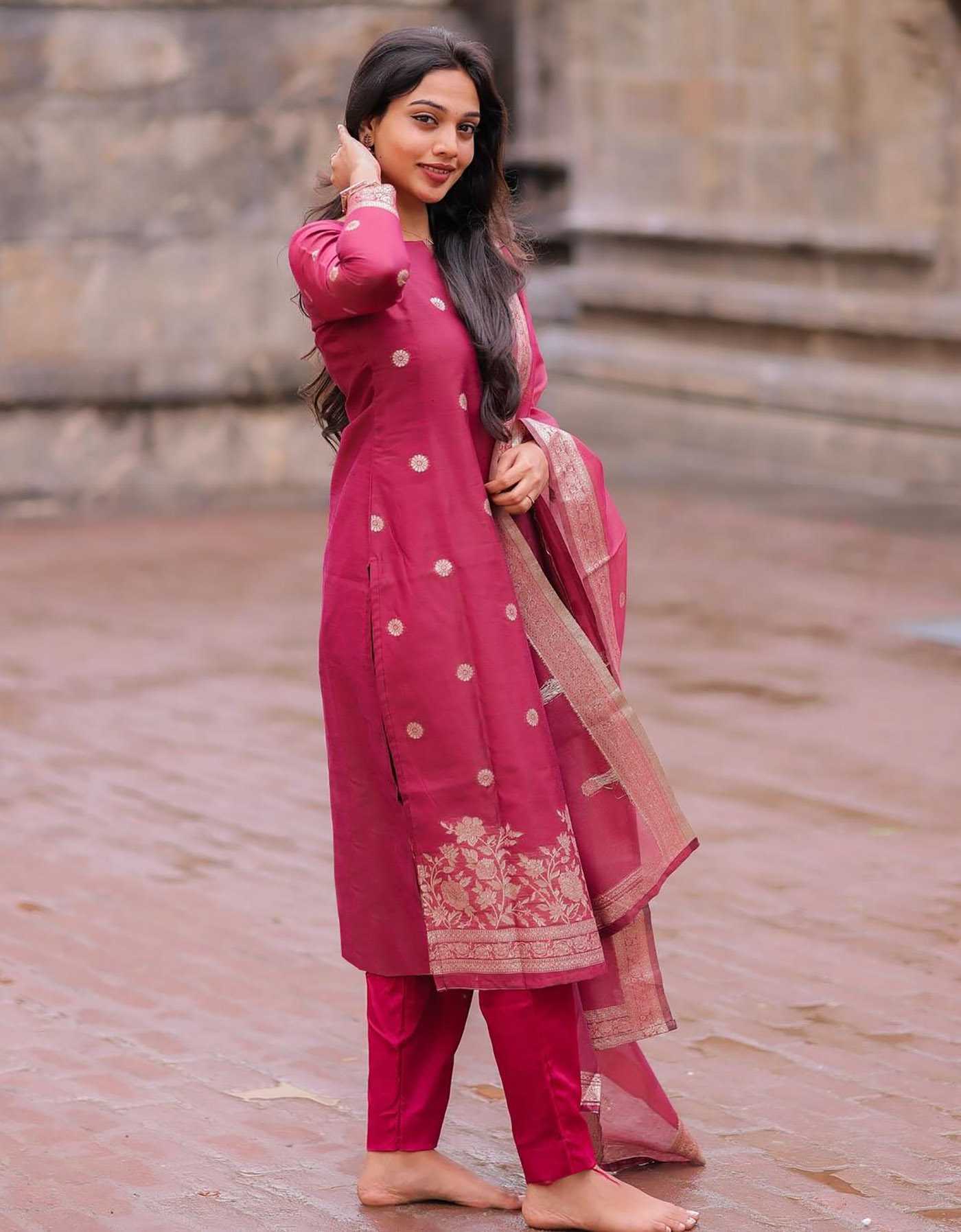 Ynf Art Silk KESH545 prasang Suits & Dresses Wholesale Party wear suits Silk Suits Long Kurti Suits Manufacturer- Kapda Export