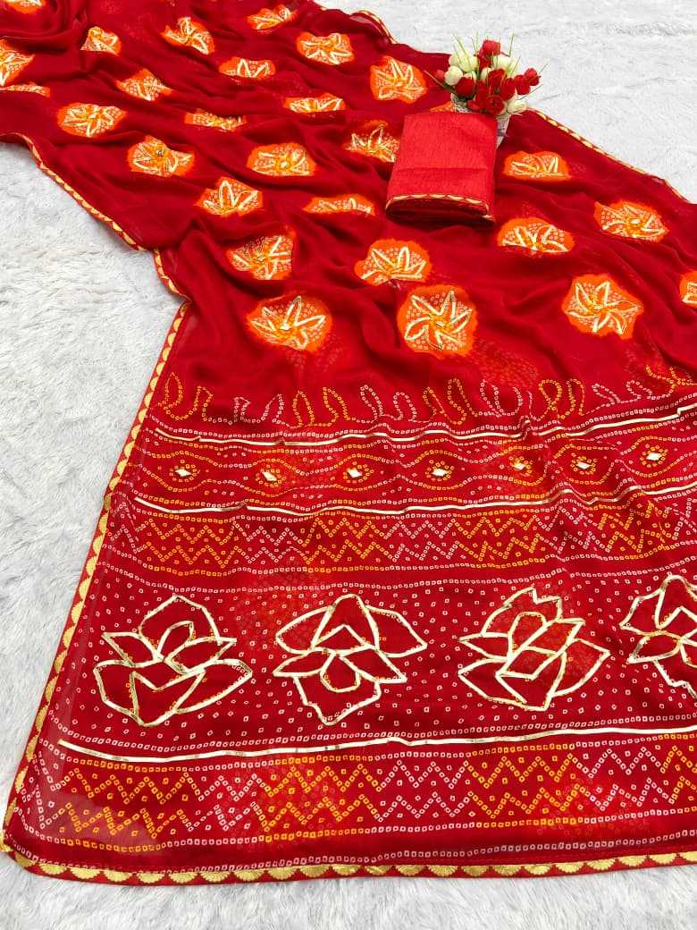 Ynf Art Silk KESH584 remen Sarees Wholesale Bandhani Bandhej Sarees Gota Work Saree Traditional Sarees Manufacturer- Kapda Export