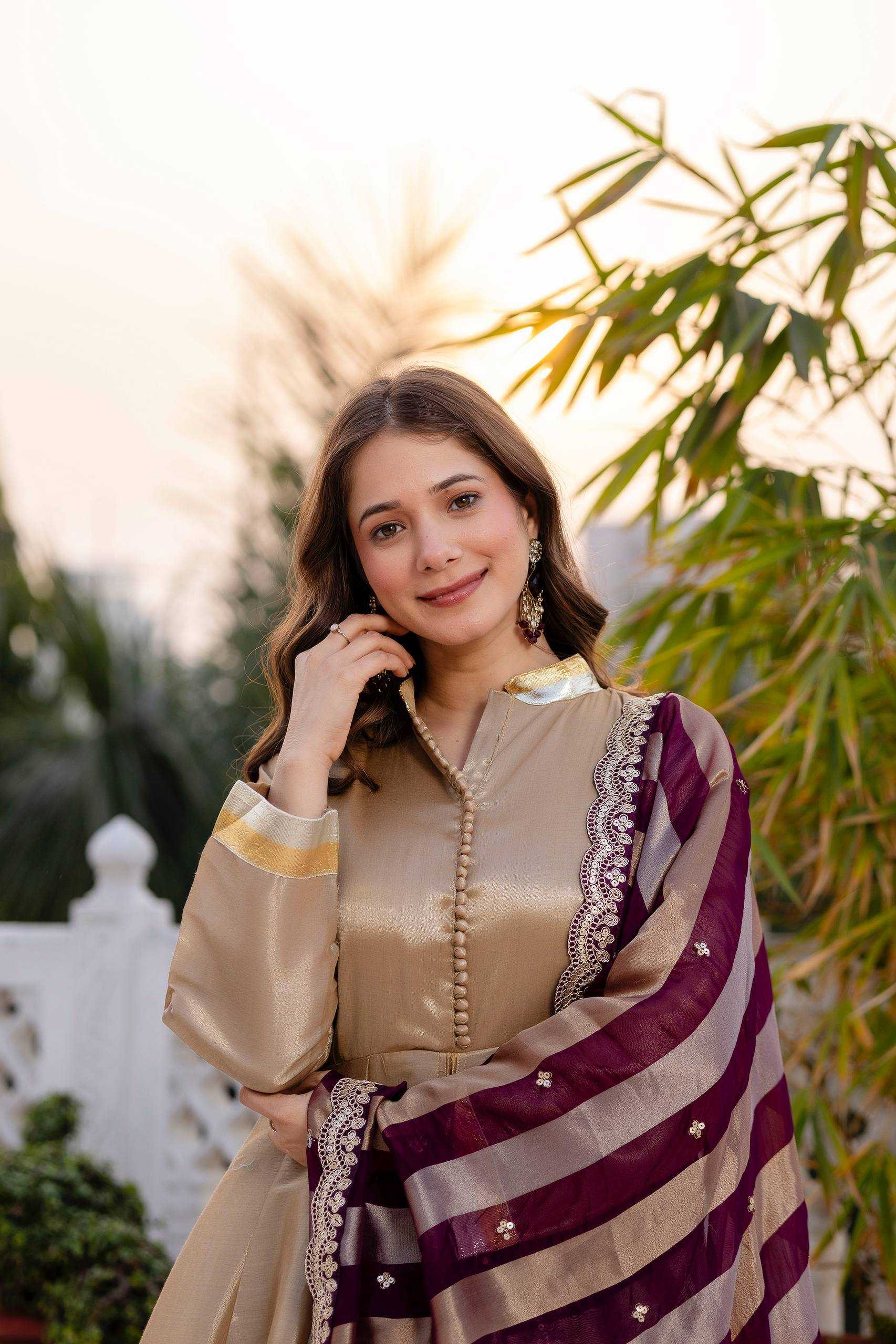 Ynf Banarasi Cotton RIN215 37 Gowns Wholesale Fancy Gowns Evening Gowns Party Wear Gowns Manufacturer- Kapda Export