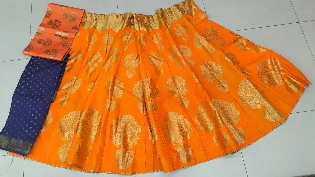 Ynf Banarasi Jacquard KESH441 Orange Lehengas Wholesale Bridal Lehenga Silk Lehenga Banarasi Lehenga Manufacturer- Kapda Export