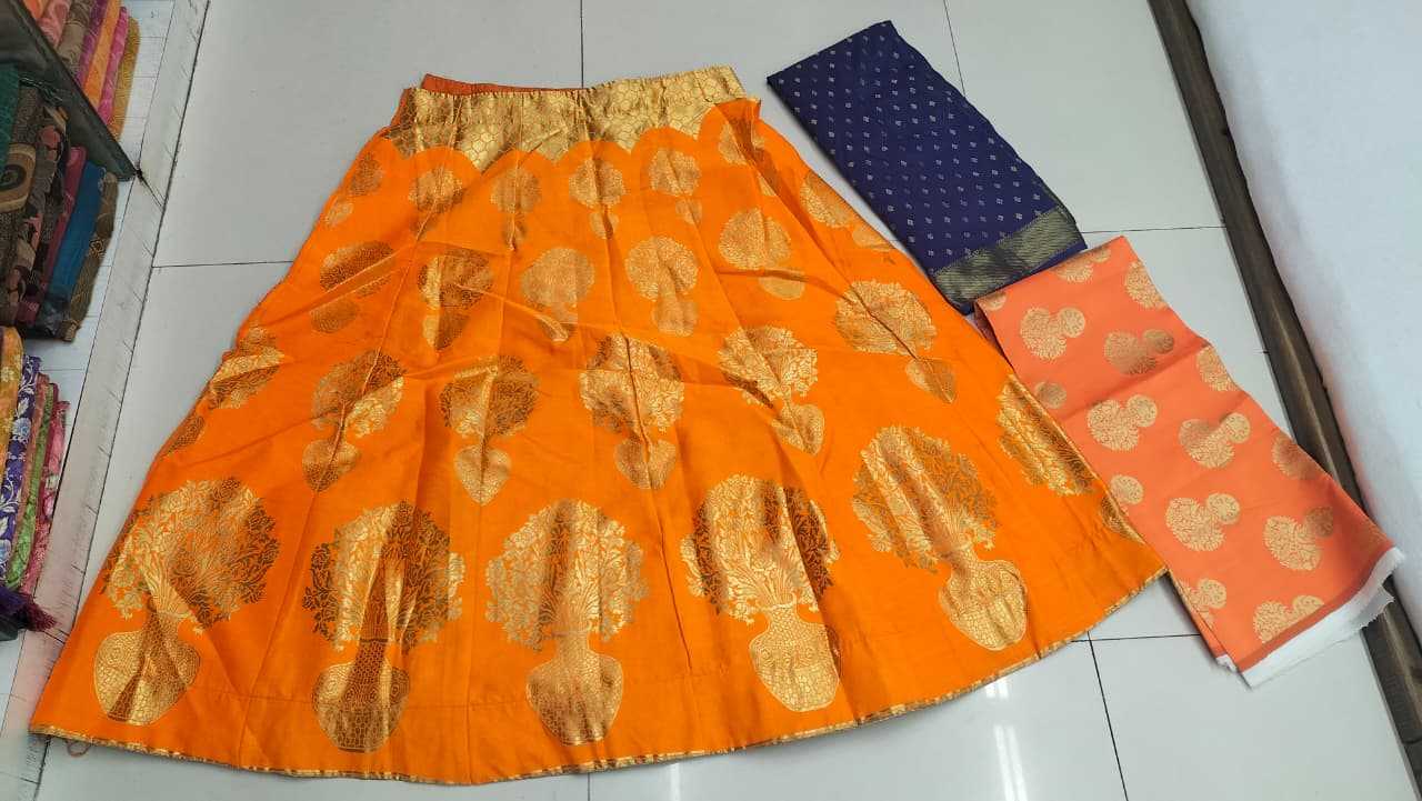 Ynf Banarasi Jacquard KESH441 Orange Lehengas Wholesale Bridal Lehenga Silk Lehenga Banarasi Lehenga Manufacturer- Kapda Export