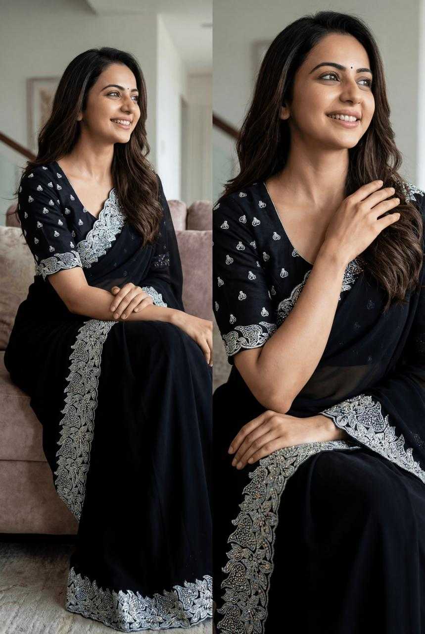 Ynf Blooming KESH114 4809 Sarees Wholesale Jute Sarees Embroidered Sarees Stone Work Saree Zari Border Sarees Manufacturer- Kapda Export