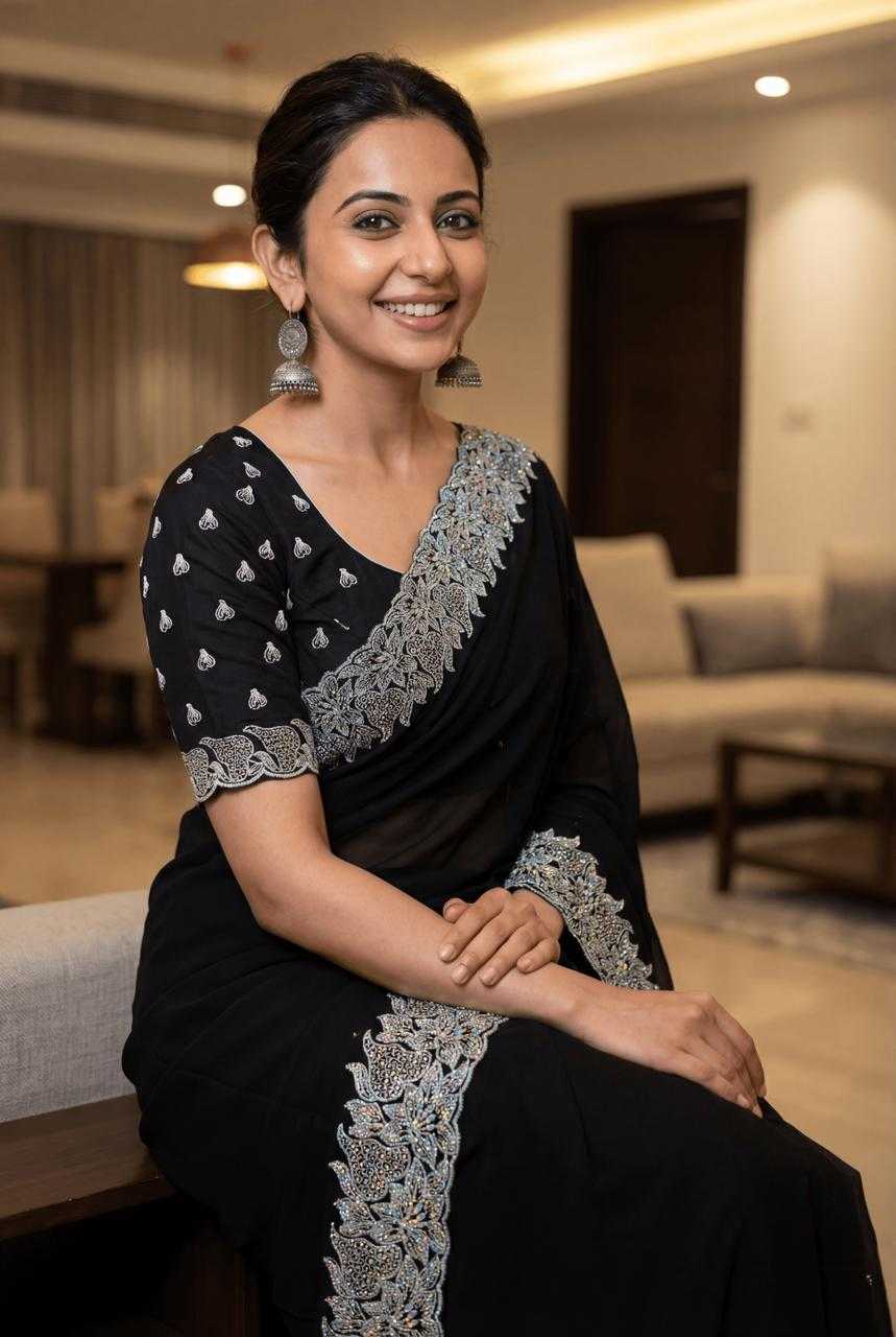 Ynf Blooming KESH114 4809 Sarees Wholesale Jute Sarees Embroidered Sarees Stone Work Saree Zari Border Sarees Manufacturer- Kapda Export