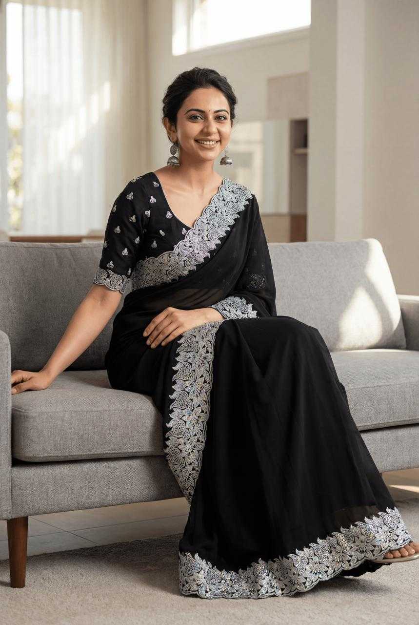 Ynf Blooming KESH114 4809 Sarees Wholesale Jute Sarees Embroidered Sarees Stone Work Saree Zari Border Sarees Manufacturer- Kapda Export