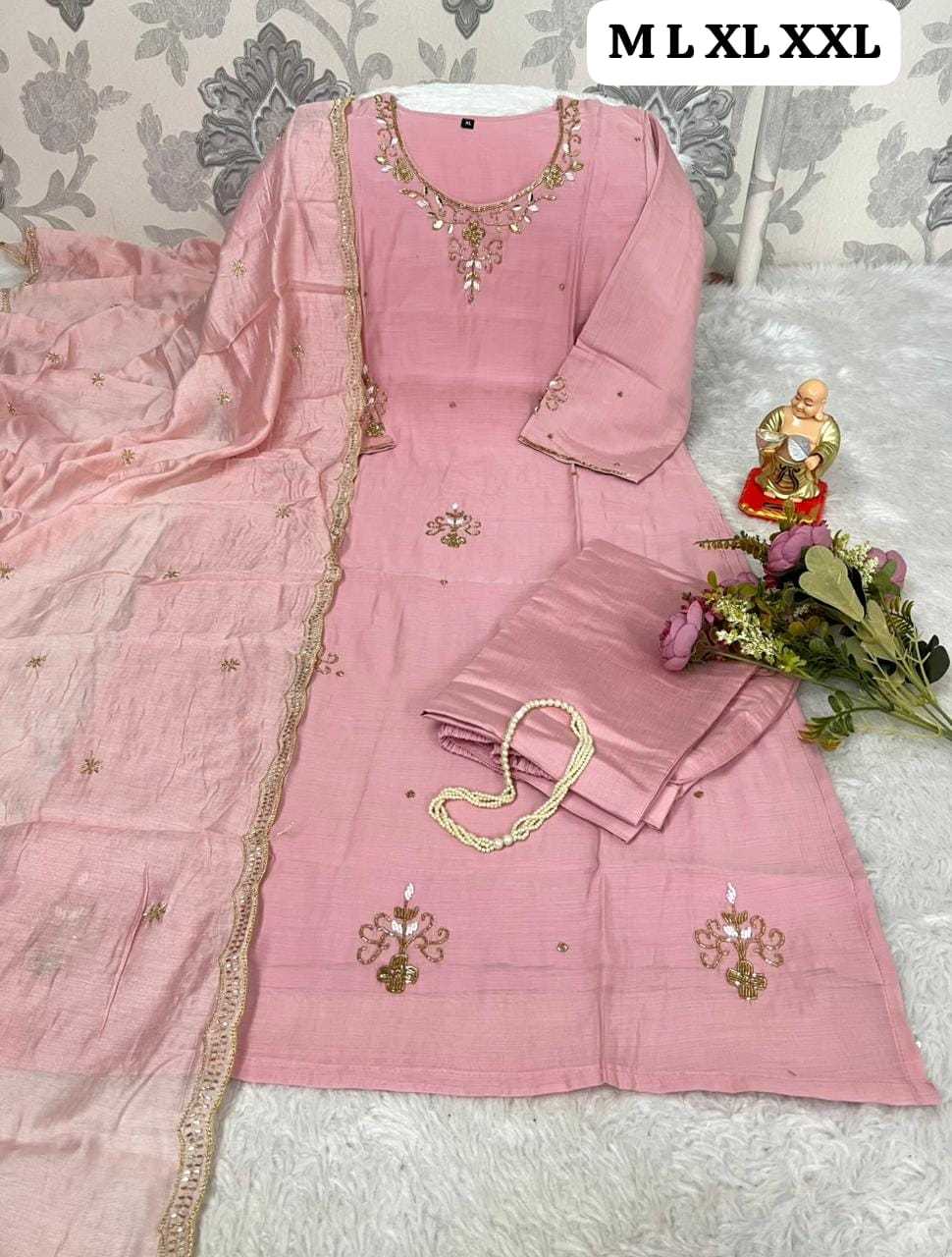 Ynf Chanderi Cotton KESH594 JAMNA Suits & Dresses Festive Collections Wholesale Party wear suits Chanderi Suit Handwork Suits Manufacturer- Kapda Export