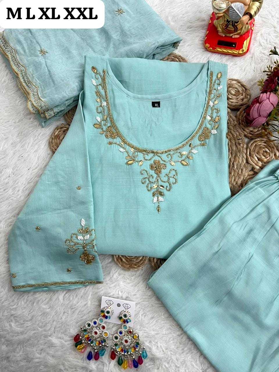 Ynf Chanderi Cotton KESH594 JAMNA Suits & Dresses Festive Collections Wholesale Party wear suits Chanderi Suit Handwork Suits Manufacturer- Kapda Export