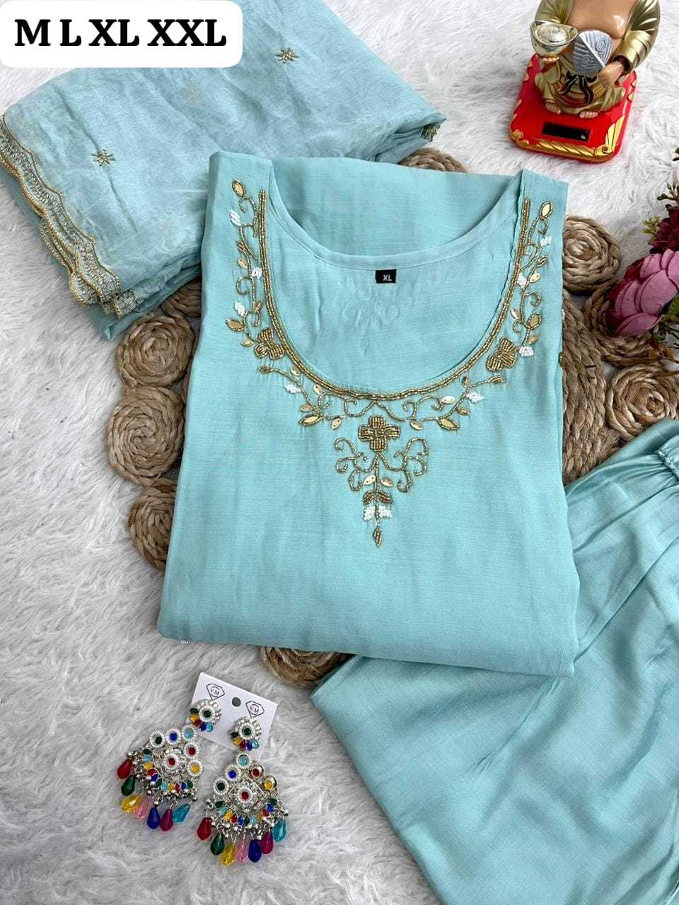 Ynf Chanderi Cotton KESH594 JAMNA Suits & Dresses Festive Collections Wholesale Party wear suits Chanderi Suit Handwork Suits Manufacturer- Kapda Export