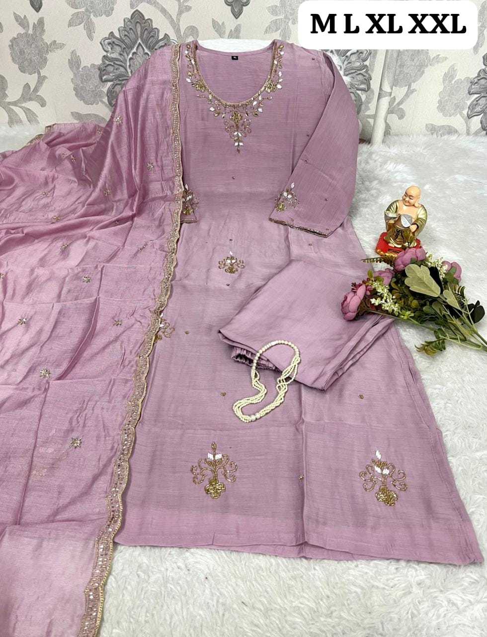 Ynf Chanderi Cotton KESH594 JAMNA Suits & Dresses Festive Collections Wholesale Party wear suits Chanderi Suit Handwork Suits Manufacturer- Kapda Export