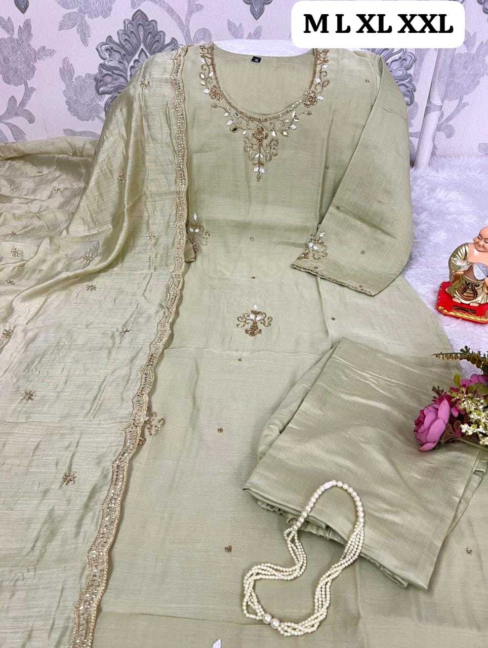 Ynf Chanderi Cotton KESH594 JAMNA Suits & Dresses Festive Collections Wholesale Party wear suits Chanderi Suit Handwork Suits Manufacturer- Kapda Export