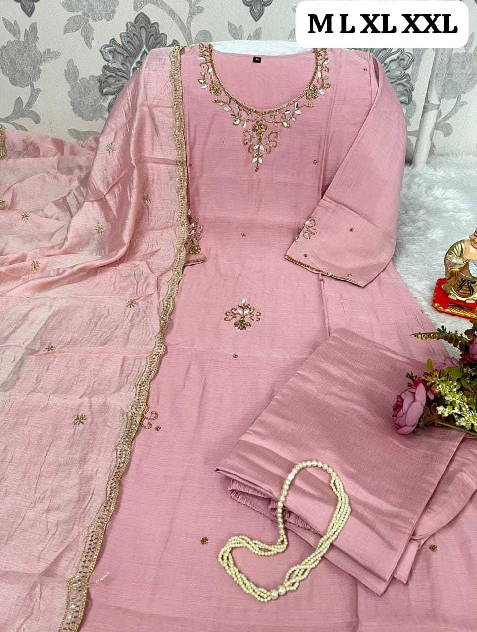 Ynf Chanderi Cotton KESH594 JAMNA Suits & Dresses Festive Collections Wholesale Party wear suits Chanderi Suit Handwork Suits Manufacturer- Kapda Export