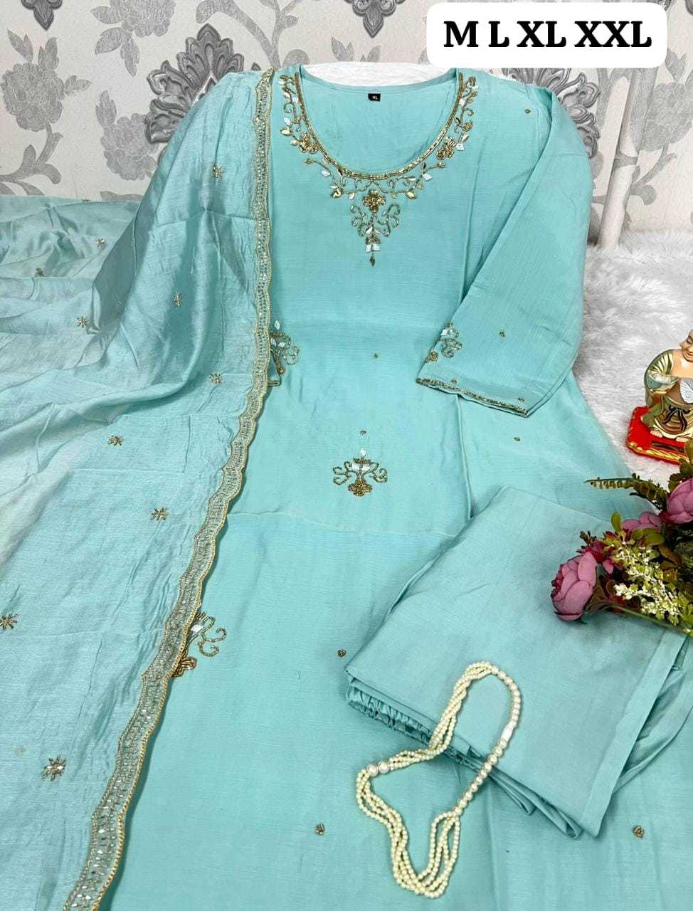 Ynf Chanderi Cotton KESH594 JAMNA Suits & Dresses Festive Collections Wholesale Party wear suits Chanderi Suit Handwork Suits Manufacturer- Kapda Export