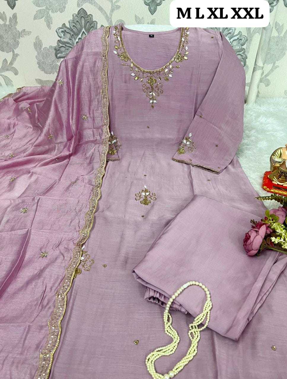 Ynf Chanderi Cotton KESH594 JAMNA Suits & Dresses Festive Collections Wholesale Party wear suits Chanderi Suit Handwork Suits Manufacturer- Kapda Export