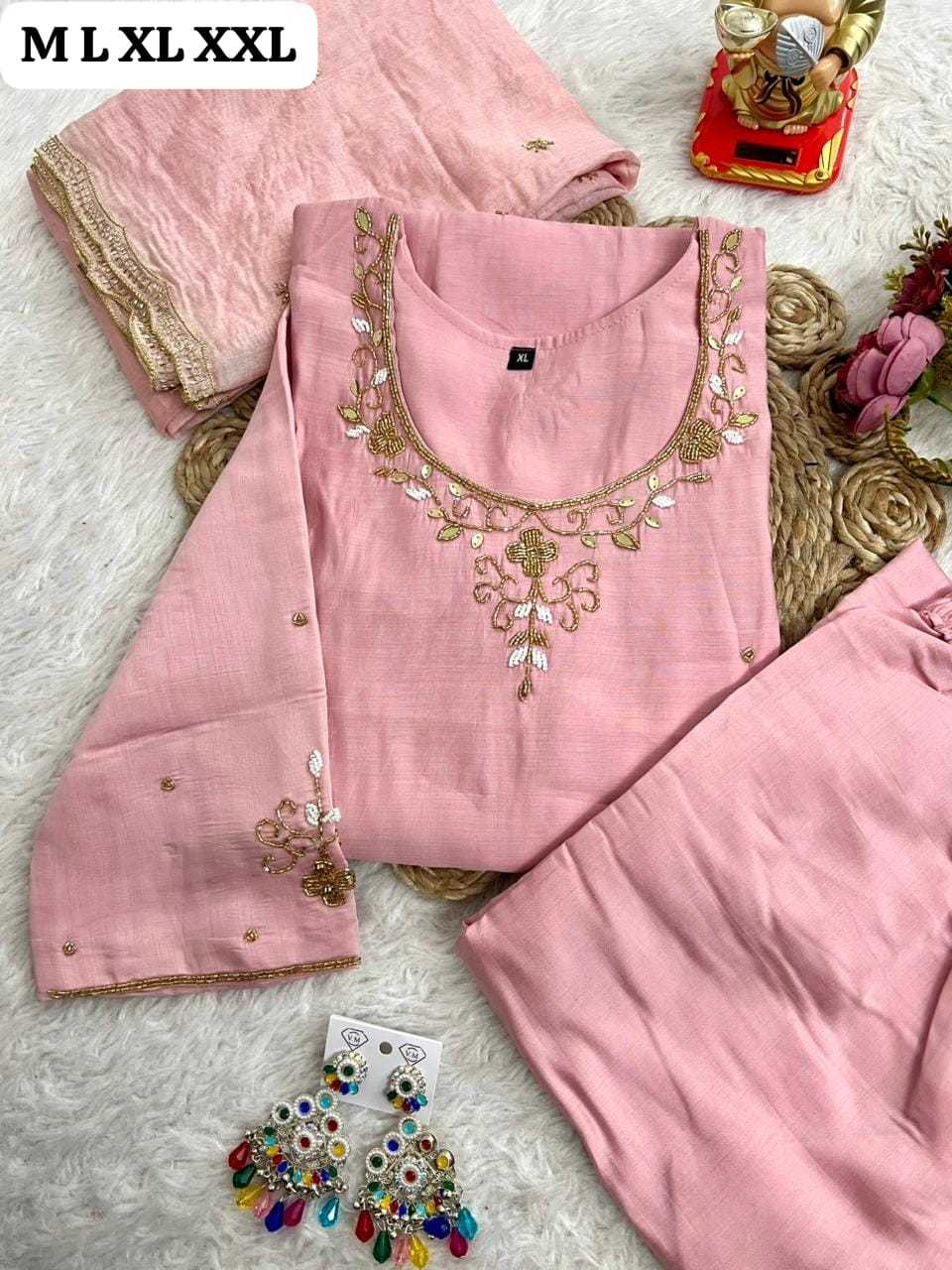 Ynf Chanderi Cotton KESH594 JAMNA Suits & Dresses Festive Collections Wholesale Party wear suits Chanderi Suit Handwork Suits Manufacturer- Kapda Export
