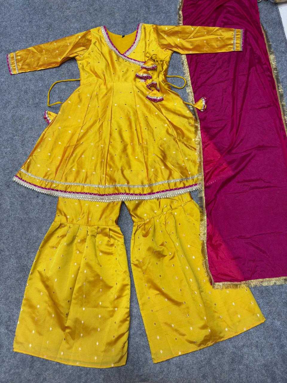 Ynf Chanderi Cotton KESH642 069 Kids Wear Wholesale Girls Kurti Kids Traditional Outfits Kids Festive Wear Manufacturer- Kapda Export