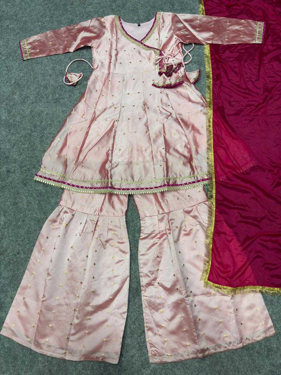 Ynf Chanderi Cotton KESH642 069 Kids Wear Wholesale Girls Kurti Kids Traditional Outfits Kids Festive Wear Manufacturer- Kapda Export