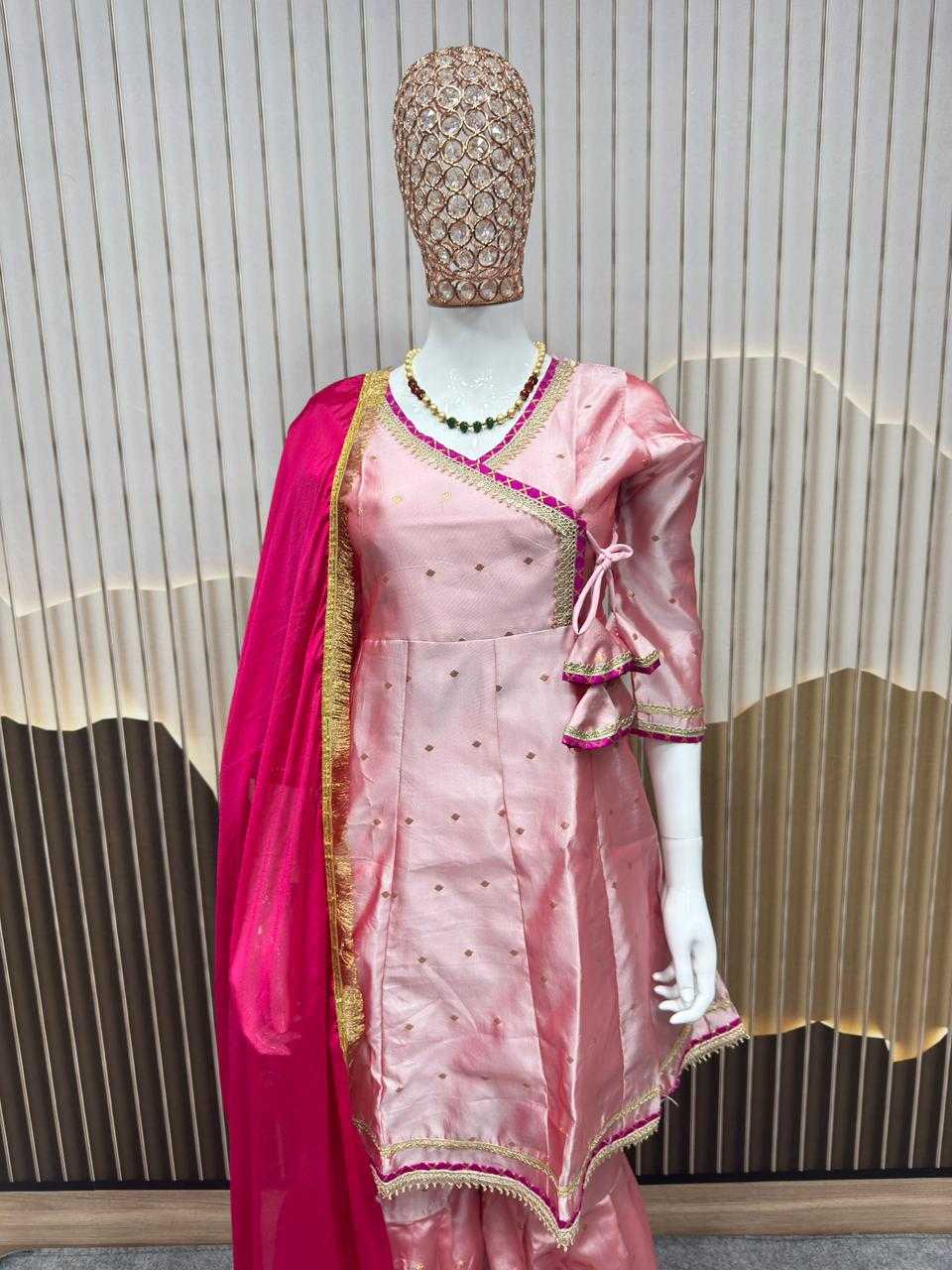 Ynf Chanderi Cotton KESH642 069 Kids Wear Wholesale Girls Kurti Kids Traditional Outfits Kids Festive Wear Manufacturer- Kapda Export