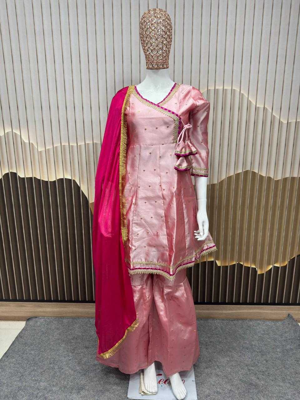 Ynf Chanderi Cotton KESH642 069 Kids Wear Wholesale Girls Kurti Kids Traditional Outfits Kids Festive Wear Manufacturer- Kapda Export