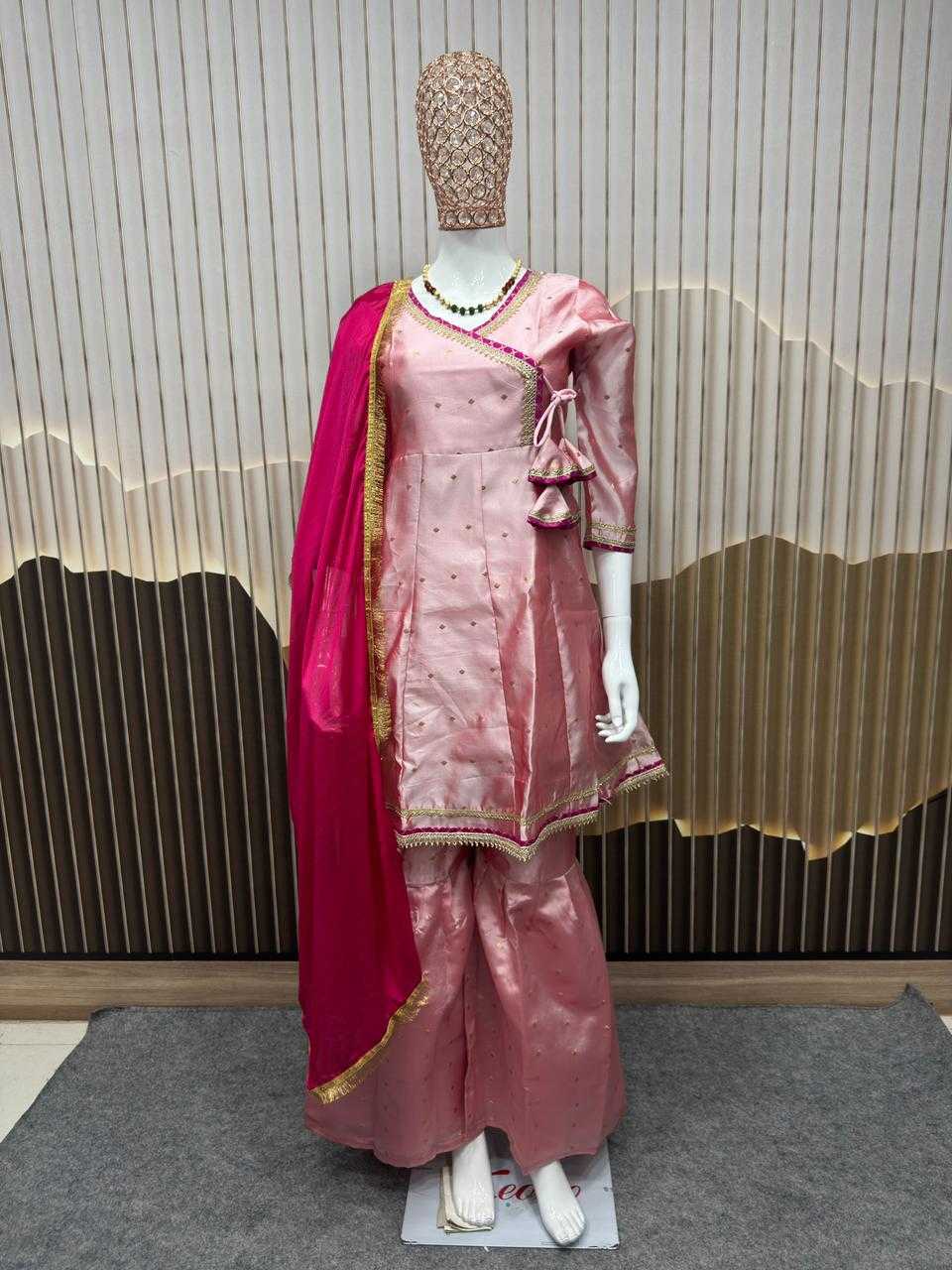 Ynf Chanderi Cotton KESH642 069 Kids Wear Wholesale Girls Kurti Kids Traditional Outfits Kids Festive Wear Manufacturer- Kapda Export