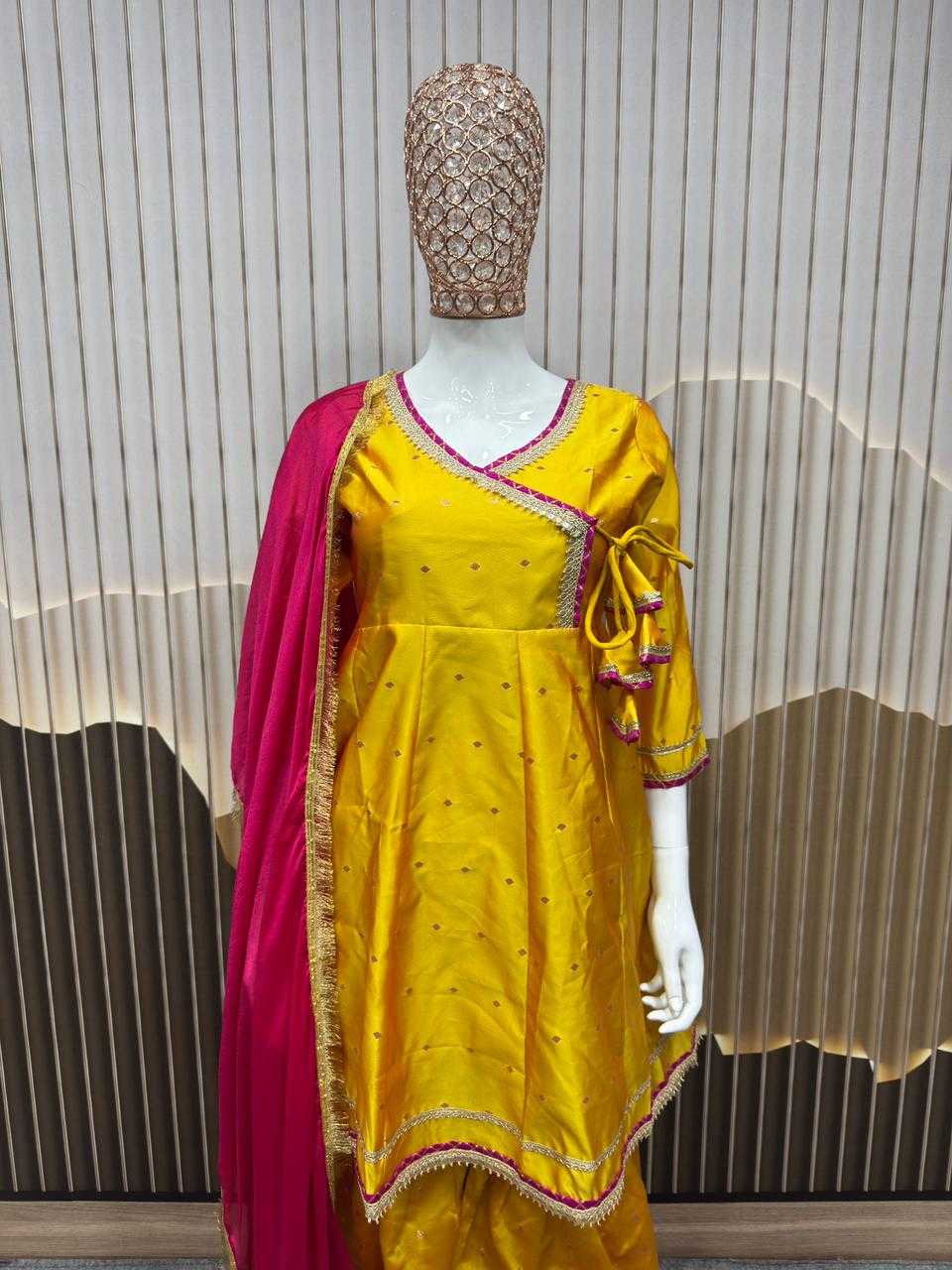 Ynf Chanderi Cotton KESH642 069 Kids Wear Wholesale Girls Kurti Kids Traditional Outfits Kids Festive Wear Manufacturer- Kapda Export