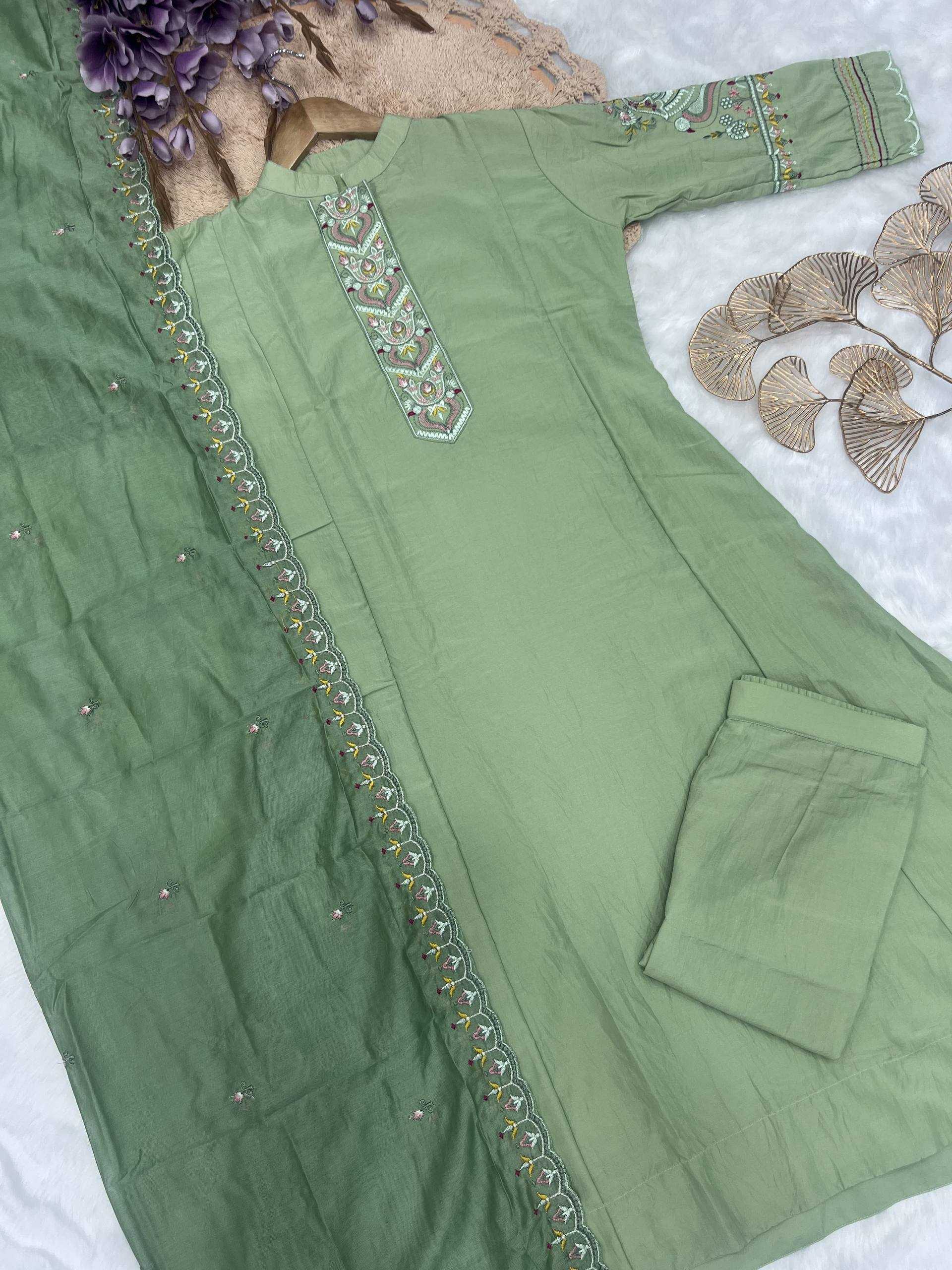 Ynf Chanderi Cotton KESH655 1009 Suits & Dresses Festive Collections Wholesale Embroidery Suits Anarkali Suits Chanderi Suit Manufacturer- Kapda Export