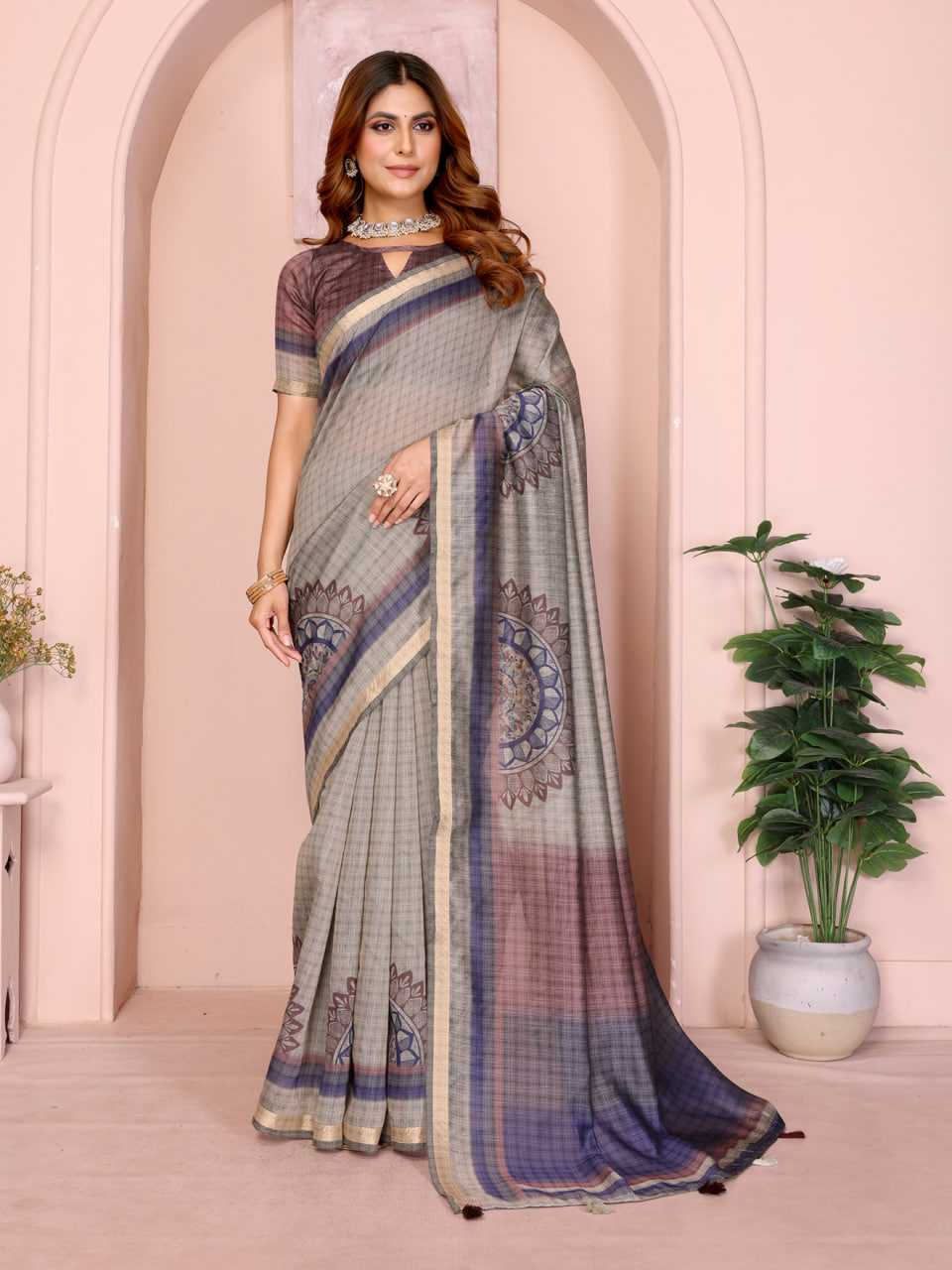 Ynf Chanderi Silk KESH553 304 Sarees Wholesale Printed Sarees Lace Border Sarees Golden Sarees Manufacturer- Kapda Export