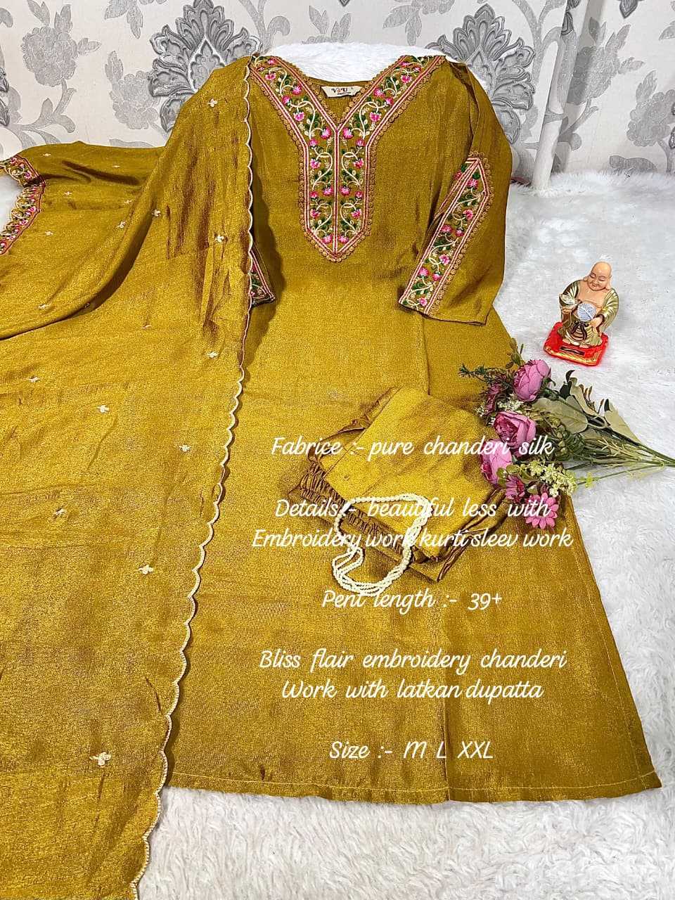 Ynf Chanderi Silk KESH594 KAPILA Suits & Dresses Festive Collections Wholesale Embroidery Suits Ladies Silk Suit Chanderi Suit Manufacturer- Kapda Export