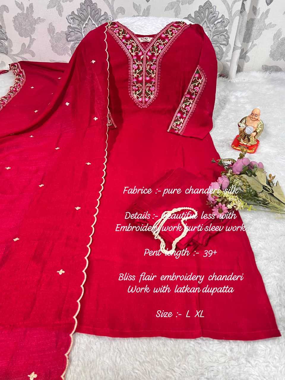 Ynf Chanderi Silk KESH594 KAPILA Suits & Dresses Festive Collections Wholesale Embroidery Suits Ladies Silk Suit Chanderi Suit Manufacturer- Kapda Export