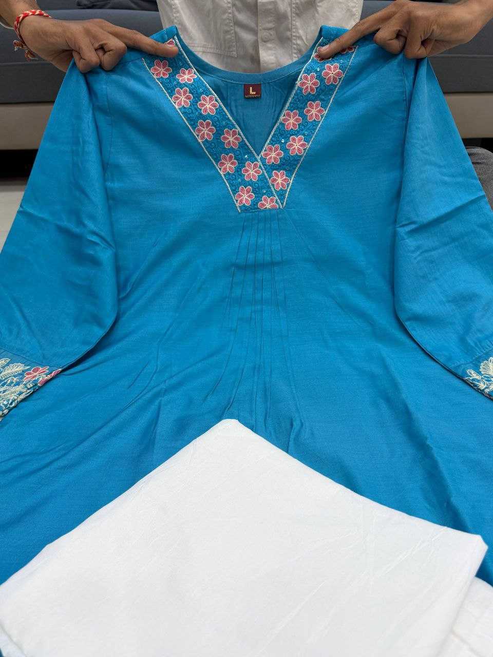 Ynf Chanderi Silk KESH651 1298 Kurti Wholesale Casual Kurtis Embroidered Kurtis Silk Kurtis Manufacturer- Kapda Export