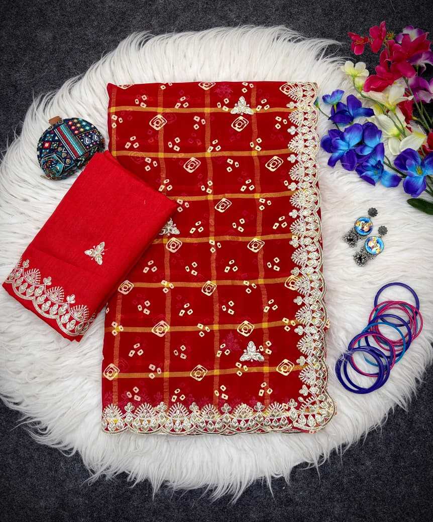 Ynf Chex Silk KESH584 Zari Sarees Wholesale Cutwork Saree Gota Work Saree Bandhani Sarees Manufacturer- Kapda Export