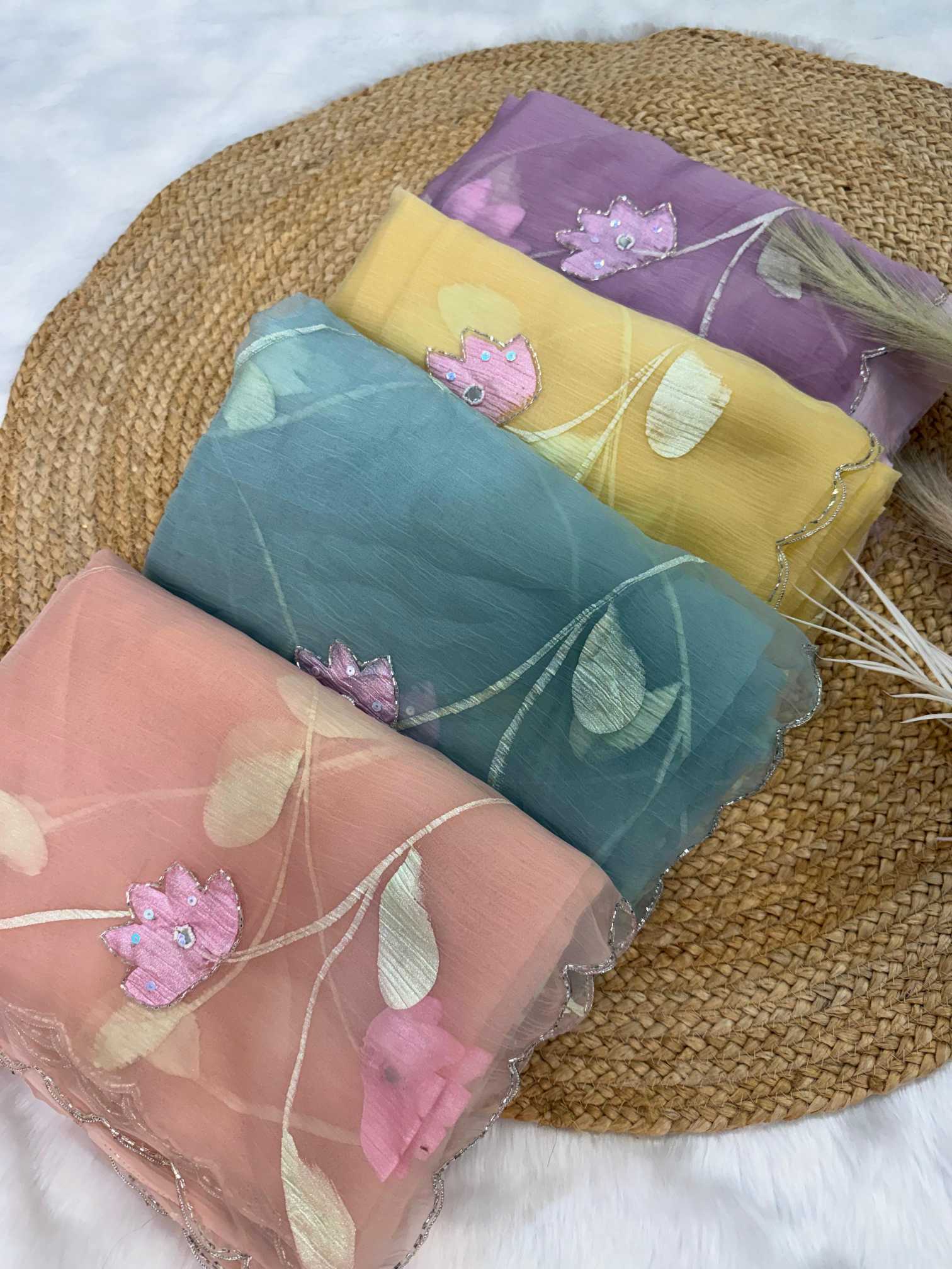 Ynf Chiffon RIN164 SBI Sarees Wholesale Designer Sarees Cutwork Saree Hand Printed Saree Manufacturer- Kapda Export