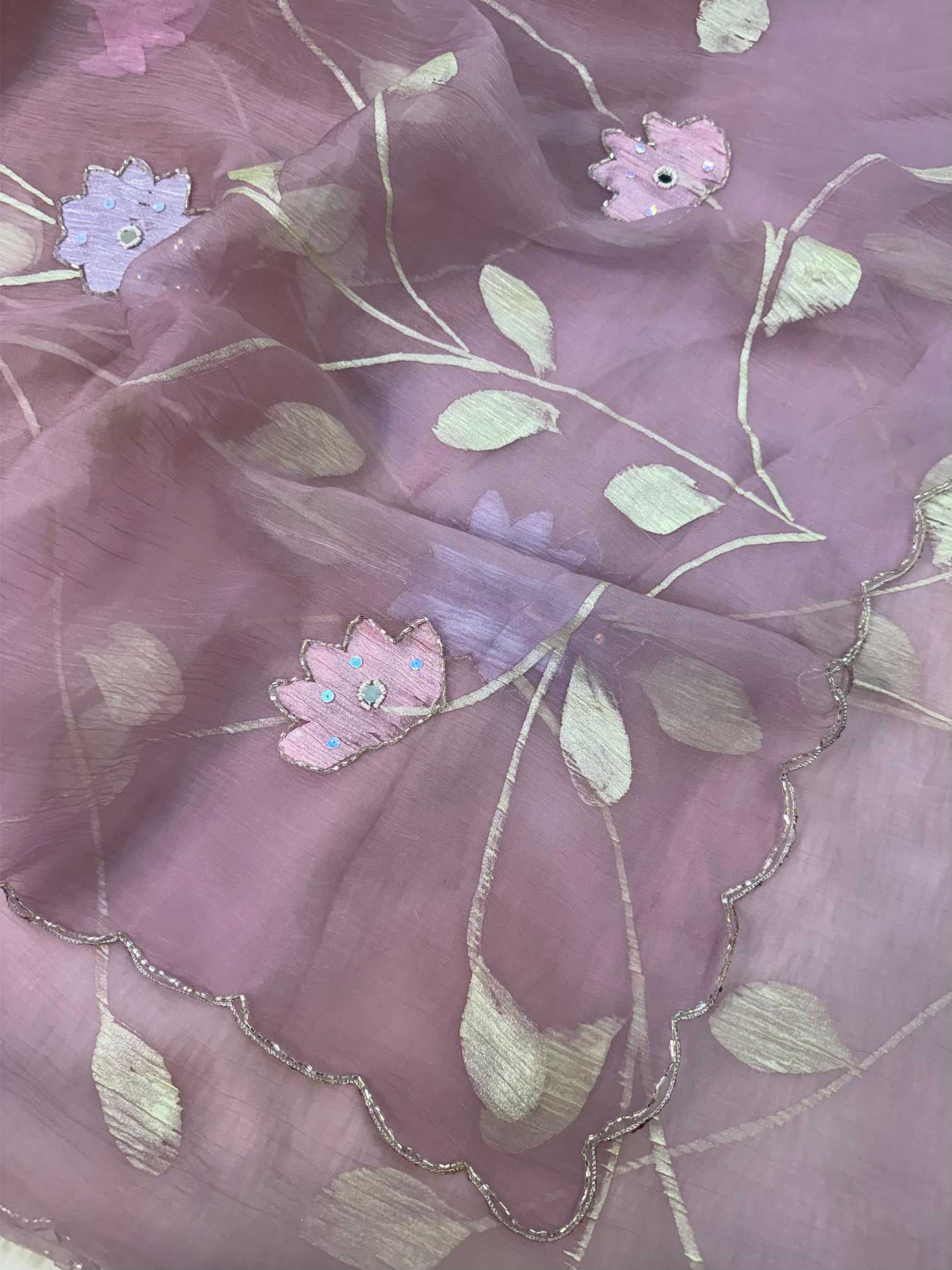 Ynf Chiffon RIN164 SBI Sarees Wholesale Designer Sarees Cutwork Saree Hand Printed Saree Manufacturer- Kapda Export