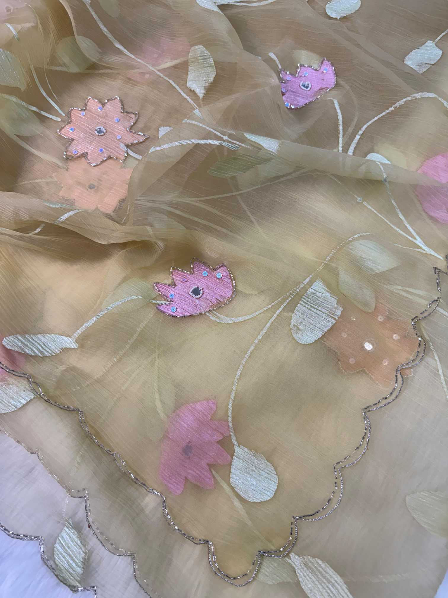 Ynf Chiffon RIN164 SBI Sarees Wholesale Designer Sarees Cutwork Saree Hand Printed Saree Manufacturer- Kapda Export