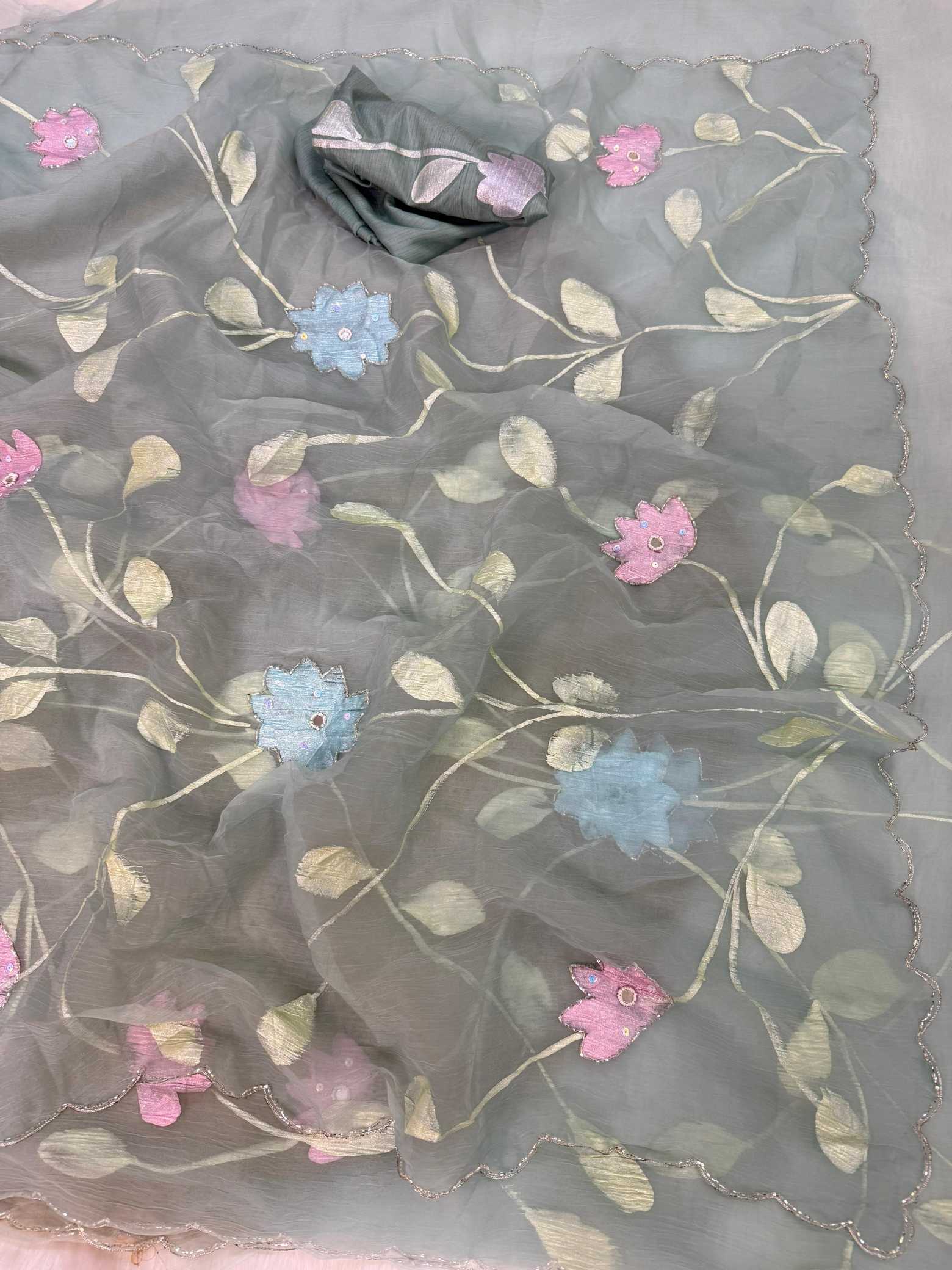 Ynf Chiffon RIN164 SBI Sarees Wholesale Designer Sarees Cutwork Saree Hand Printed Saree Manufacturer- Kapda Export