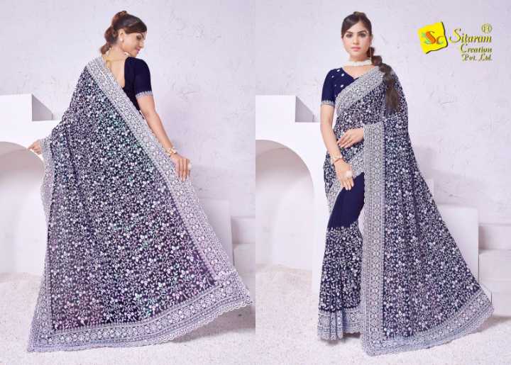 Ynf Chikan KESH114 9517 Sarees Wholesale Designer Sarees Sequence Sarees Chikan Sarees Manufacturer- Kapda Export