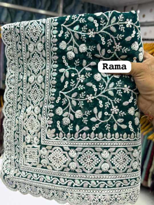 Ynf Chikan KESH114 9517 Sarees Wholesale Designer Sarees Sequence Sarees Chikan Sarees Manufacturer- Kapda Export