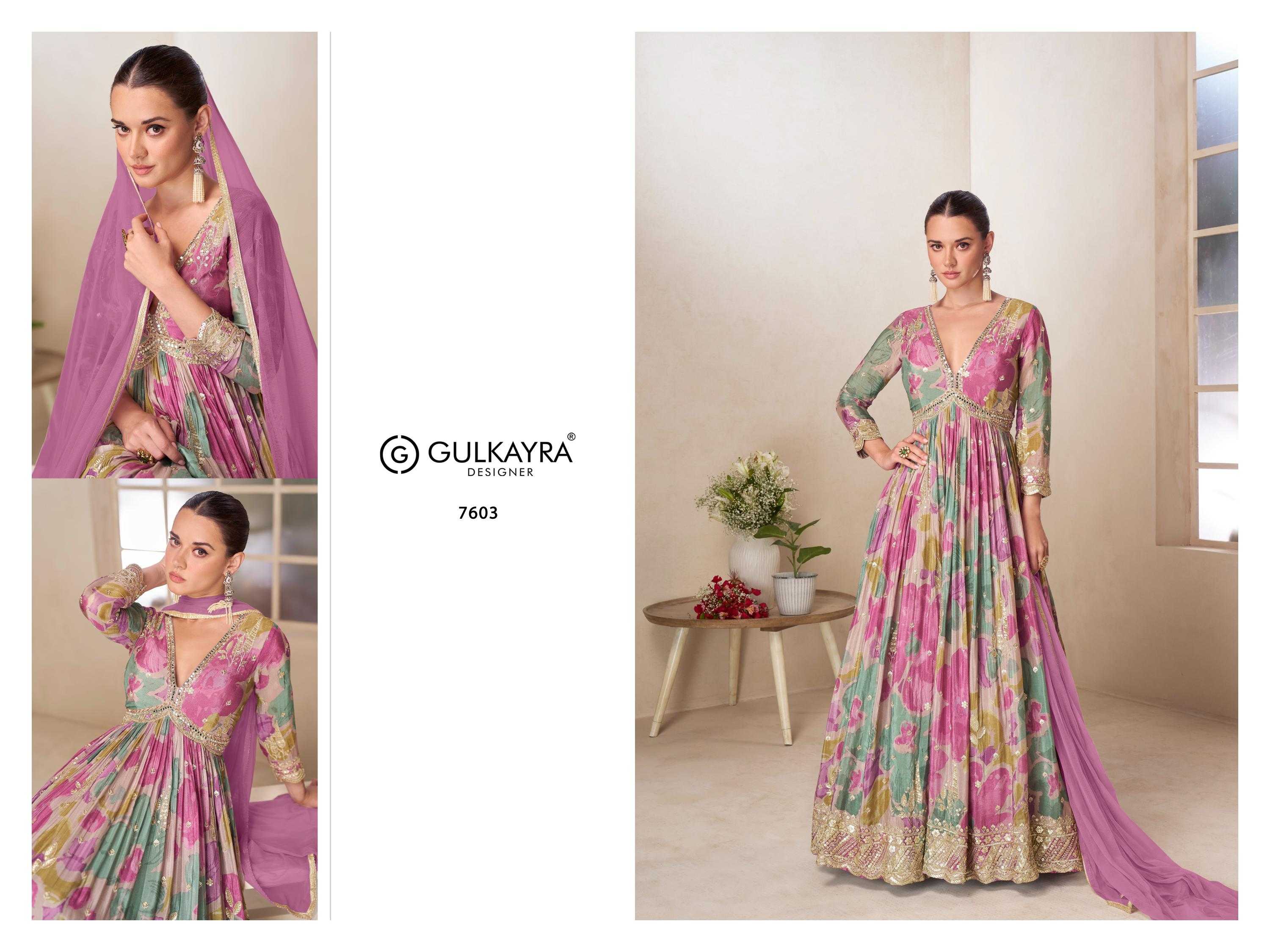 Ynf Chinon KESH481 GULKAYRA RUSHIKA 7583 Kurti Wholesale Festive Kurtis Embroidered Kurtis Party Wear Gown Style Kurtis Manufacturer- Kapda Export