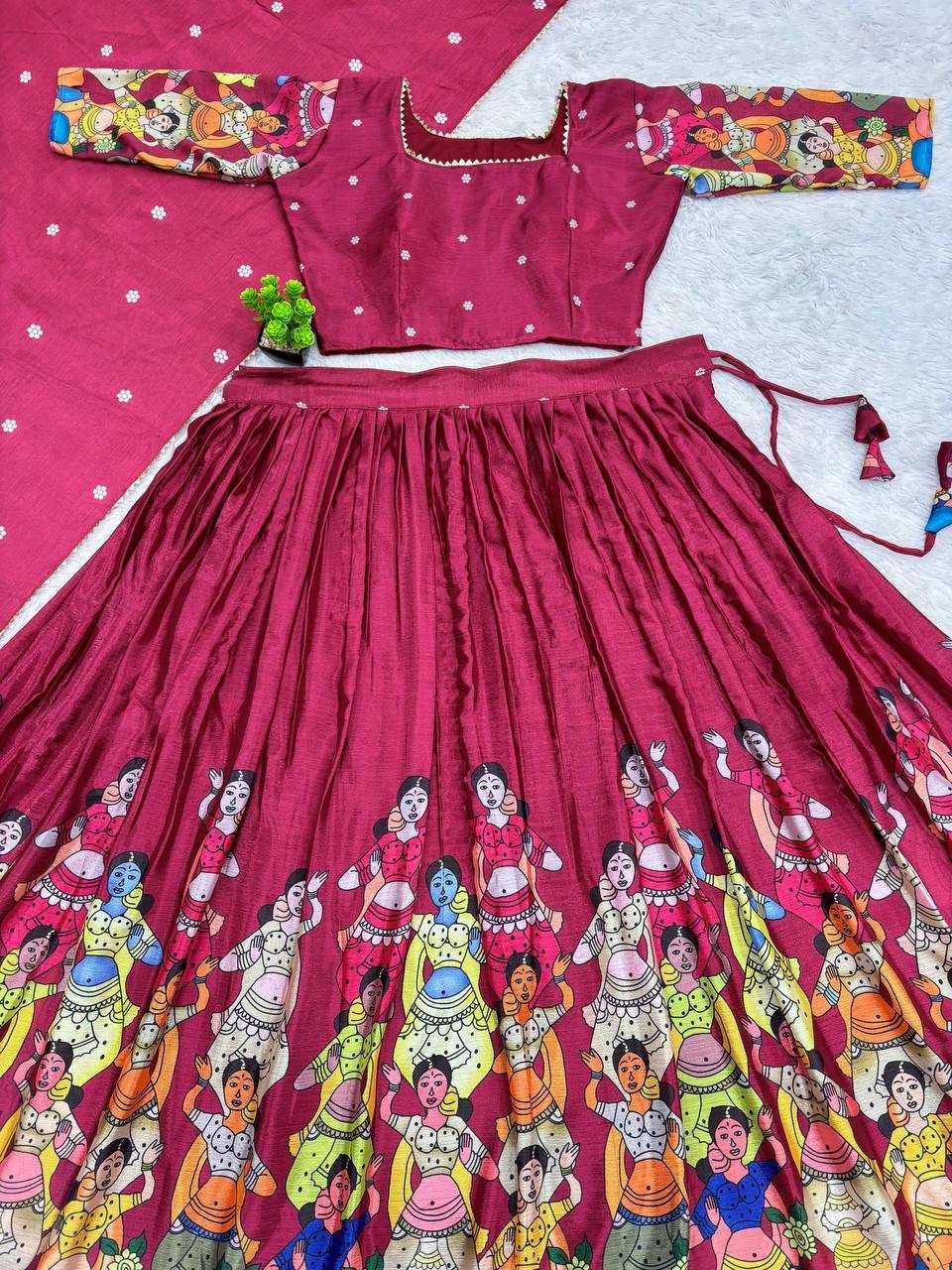 Ynf Chinon KESH485 57 Lehengas Festive Collections Wholesale Kalamkari Lehenga Printed Lehenga Chaniya Choli Manufacturer- Kapda Export