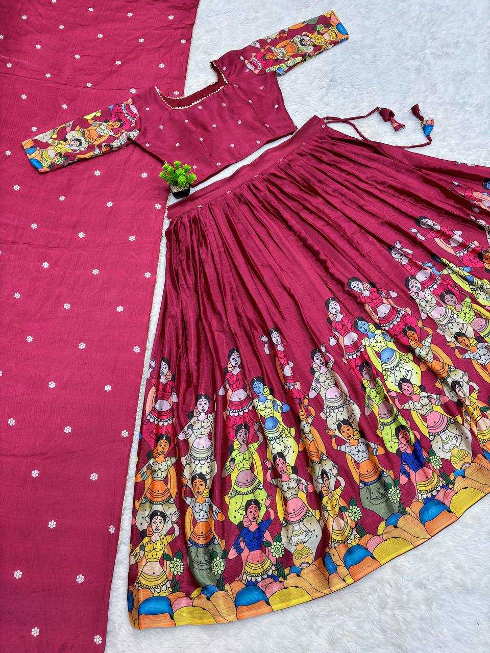 Ynf Chinon KESH485 57 Lehengas Festive Collections Wholesale Kalamkari Lehenga Printed Lehenga Chaniya Choli Manufacturer- Kapda Export