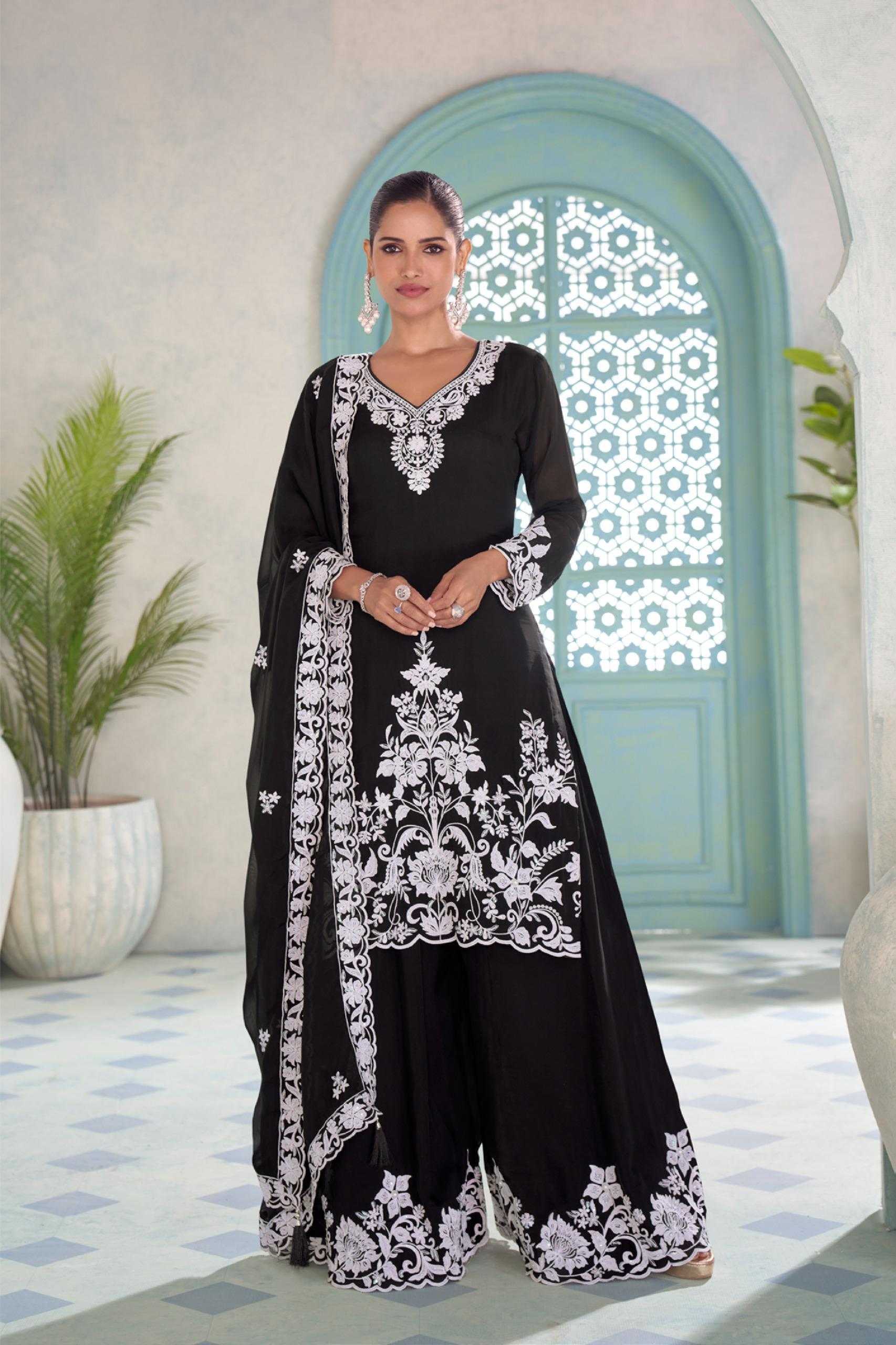 Ynf Chinon KESH587 Gulkayra MEHER Suits & Dresses Wholesale Kashmiri Suits Palazzo Suit Embroidered Suits Manufacturer- Kapda Export