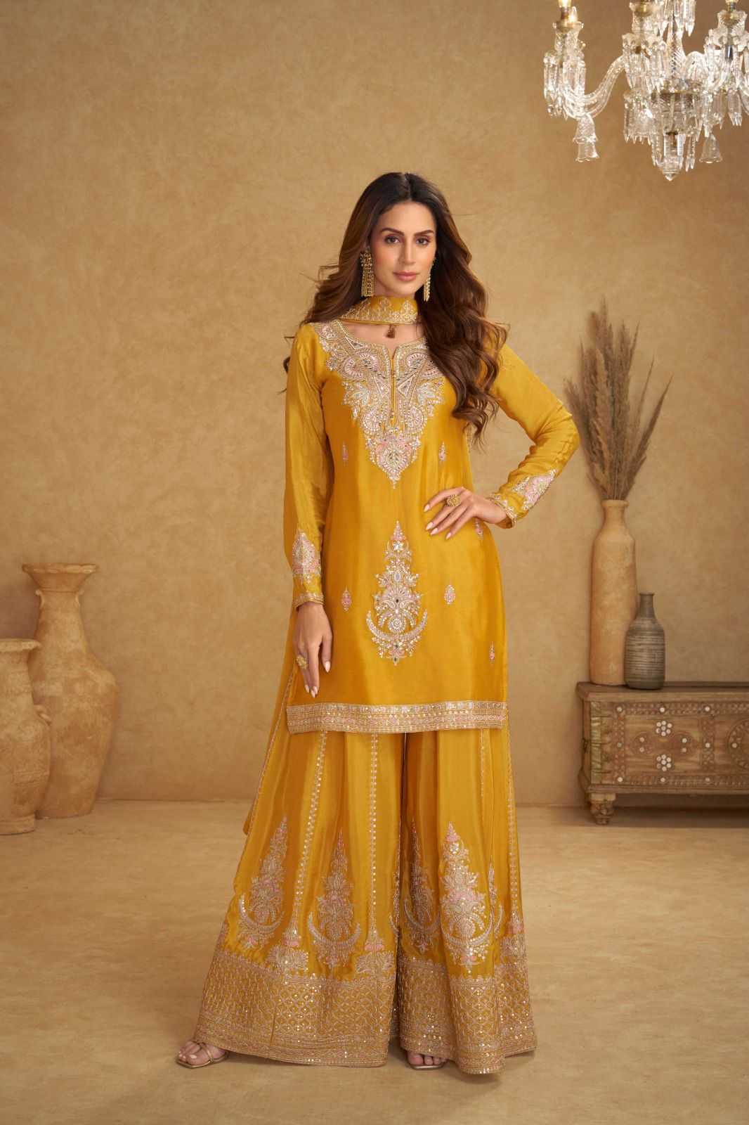 Ynf Chinon KESH587 Gulkayra NIRVI Suits & Dresses Wholesale Patiala Suits Palazzo Suit Embroidered Suits Manufacturer- Kapda Export