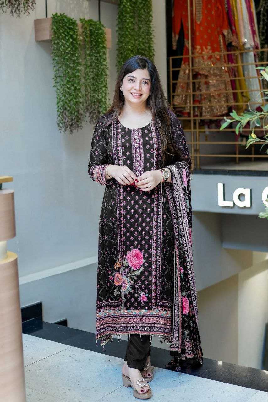 Ynf Chinon KESH625 Floral print Suits & Dresses Wholesale Kashmiri Suits Printed Suits Party wear suits Manufacturer- Kapda Export