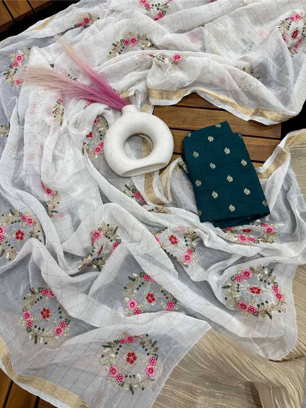 Ynf Chinon KESH676 Viscose Chex Sarees Wholesale Sequence Sarees Contemporary Sarees Viscose Saree Manufacturer- Kapda Export